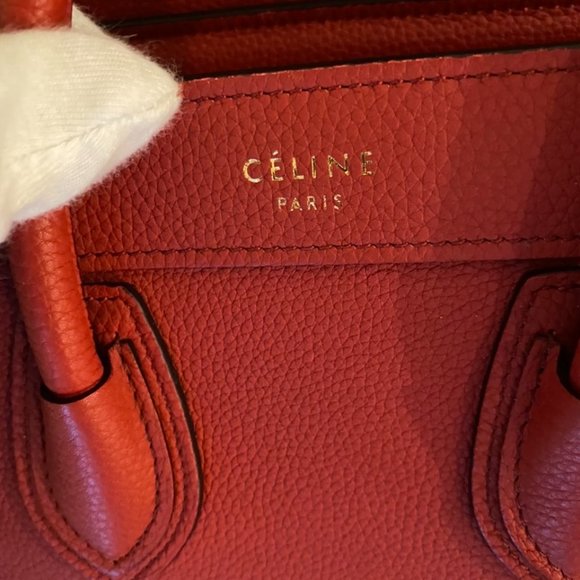 CELINE NANO LUGGAGE RED BAG - Picture 3 of 6